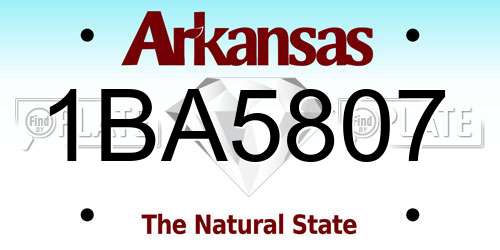 1BA5807 Arkansas License Plate