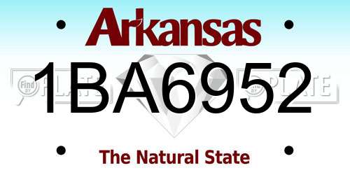 1BA6952 Arkansas License Plate