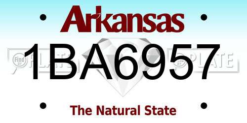 1BA6957 Arkansas License Plate