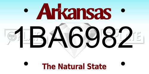 1BA6982 Arkansas License Plate