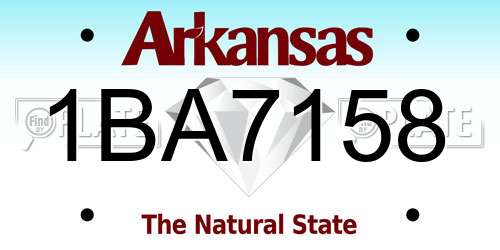 1BA7158 Arkansas License Plate