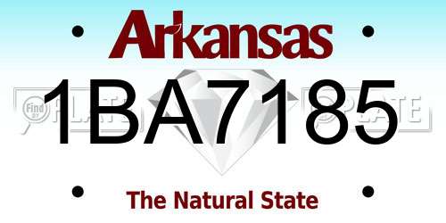 1BA7185 Arkansas License Plate
