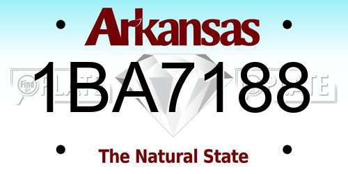 1BA7188 Arkansas License Plate