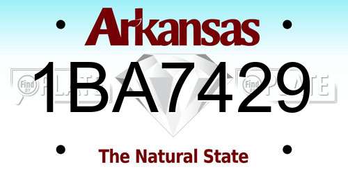 1BA7429 Arkansas License Plate