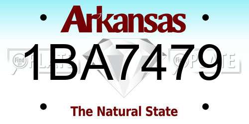 1BA7479 Arkansas License Plate