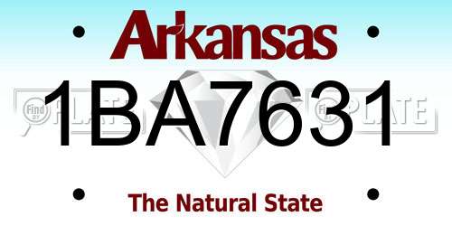 1BA7631 Arkansas License Plate