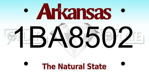 1BA8502 Arkansas License Plate