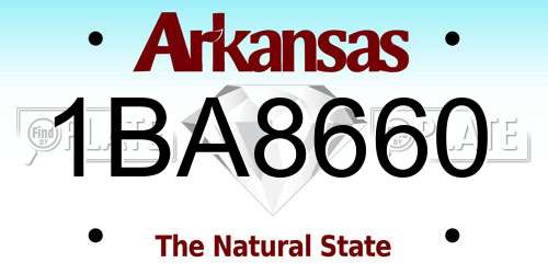 1BA8660 Arkansas License Plate