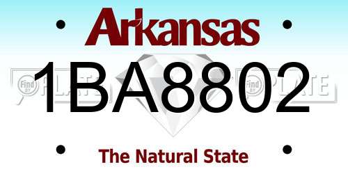 1BA8802 Arkansas License Plate