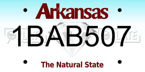 1BAB507 Arkansas License Plate