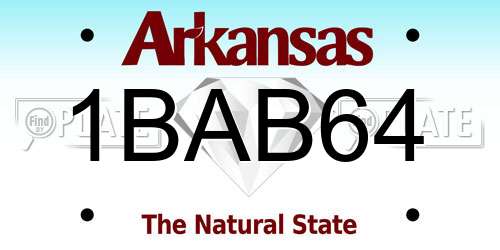 1BAB64 Arkansas License Plate
