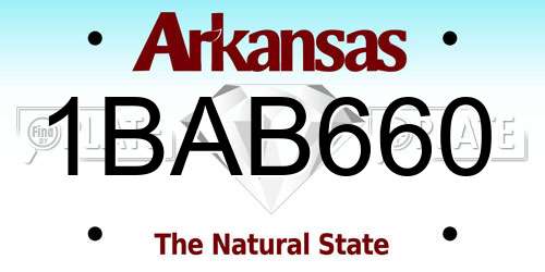 1BAB660 Arkansas License Plate