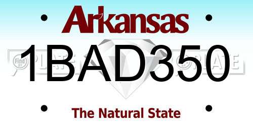 1BAD350 Arkansas License Plate
