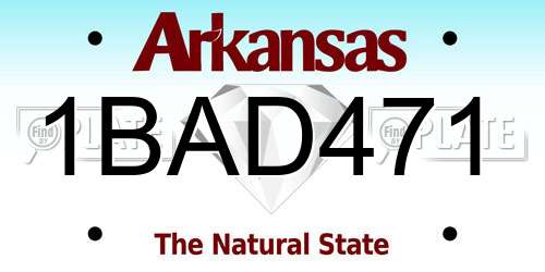 1BAD471 Arkansas License Plate