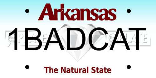 1BADCAT Arkansas License Plate
