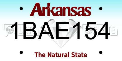 1BAE154 Arkansas License Plate