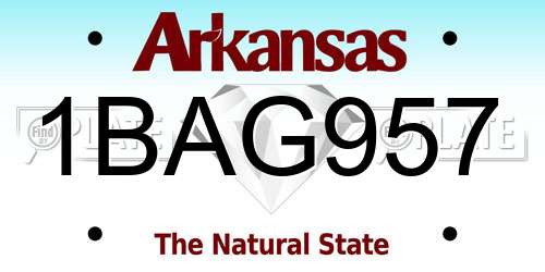 1BAG957 Arkansas License Plate
