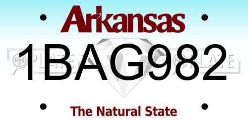 1BAG982 Arkansas License Plate
