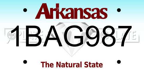1BAG987 Arkansas License Plate