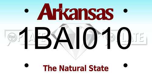 1BAI010 Arkansas License Plate