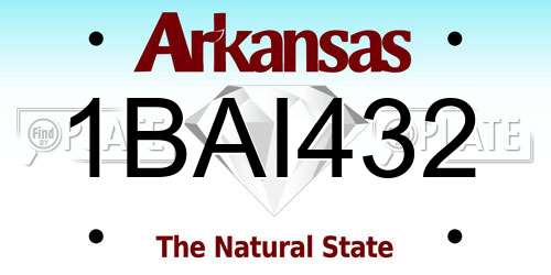 1BAI432 Arkansas License Plate