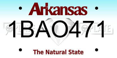 1BAO471 Arkansas License Plate