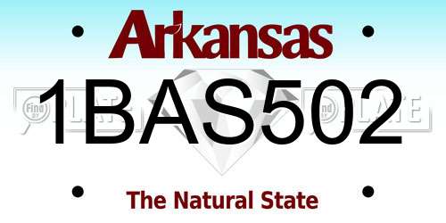 1BAS502 Arkansas License Plate
