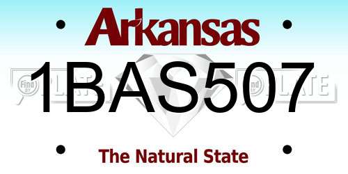 1BAS507 Arkansas License Plate