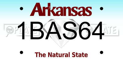 1BAS64 Arkansas License Plate