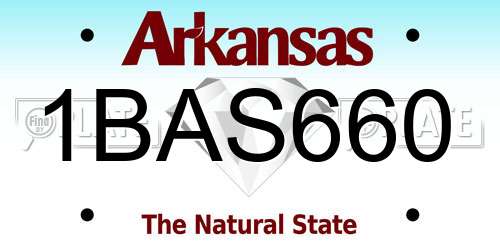 1BAS660 Arkansas License Plate