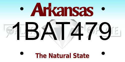 1BAT479 Arkansas License Plate