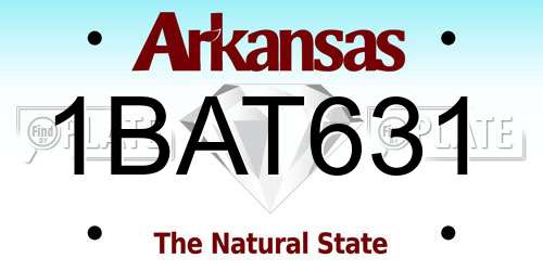 1BAT631 Arkansas License Plate