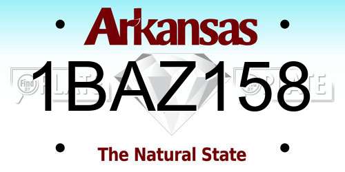 1BAZ158 Arkansas License Plate