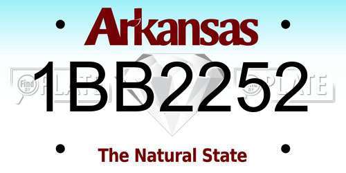 1BB2252 Arkansas License Plate
