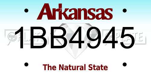 1BB4945 Arkansas License Plate