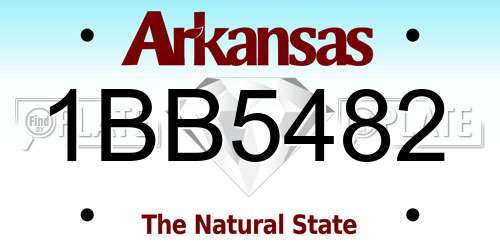 1BB5482 Arkansas License Plate