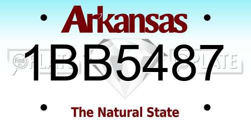 1BB5487 Arkansas License Plate