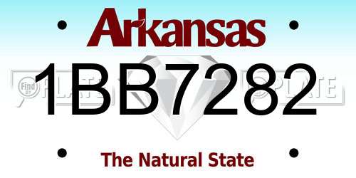 1BB7282 Arkansas License Plate