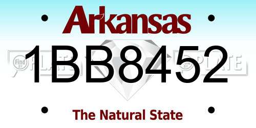 1BB8452 Arkansas License Plate