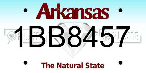 1BB8457 Arkansas License Plate