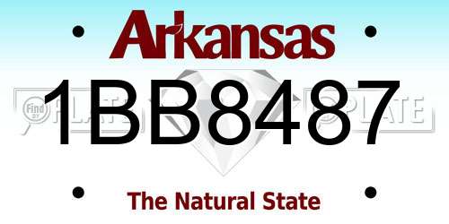 1BB8487 Arkansas License Plate