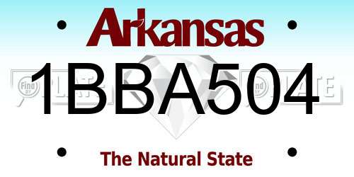 1BBA504 Arkansas License Plate