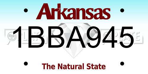 1BBA945 Arkansas License Plate