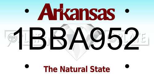 1BBA952 Arkansas License Plate