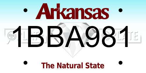 1BBA981 Arkansas License Plate