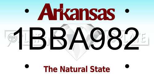 1BBA982 Arkansas License Plate
