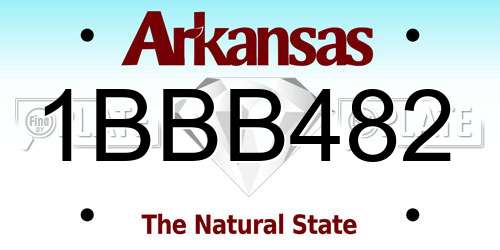 1BBB482 Arkansas License Plate