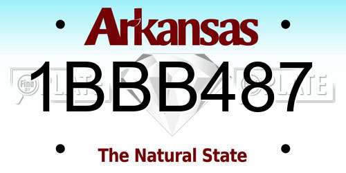 1BBB487 Arkansas License Plate