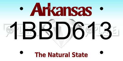 1BBD613 Arkansas License Plate