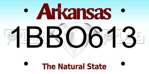 1BBO613 Arkansas License Plate